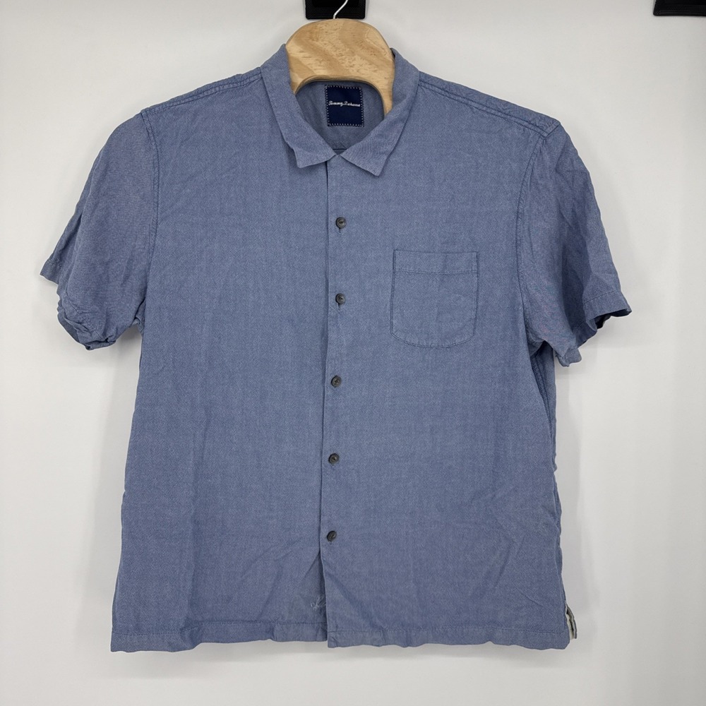 Tommy Bahama‎ Hawaiian Shirt Mens 3XL 100% Silk Beach Summer Golf Blue Pockets